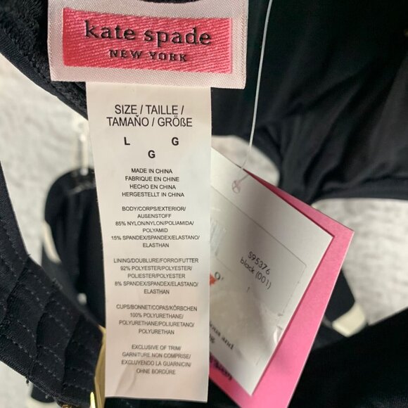 Kate Spade Womens High Neck Halter Monokini Stripe One Piece Swimsuit Size L NWT - Picture 6 of 8